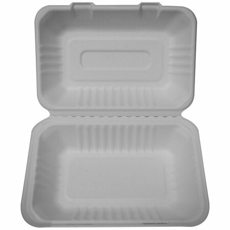 AMERICAREROYAL PrimeWare Hoagie Hinged Lid Containers 9 in. x 6 in. Bagasse, 5PK HL-96